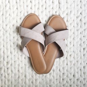 Summer crossover suede slides